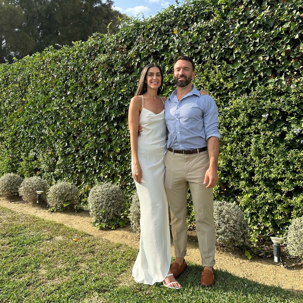 Aqua cowl neck halter maxi dress
